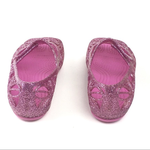 CROCS | Shoes | Crocs Isabella Girls Size Pink Glitter Flats | Poshmark